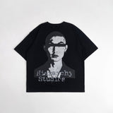HIERARCHY STUDIOS TYPEWRITER - ブラックビジランテオーバーサイズTシャツ