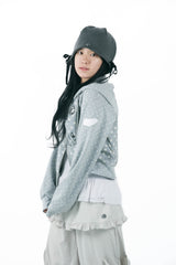 ribbon beanie(gray)