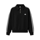 ロフエッセンシャルスポーティートラックハーフジップオーバーフィットスウェットシャツ (2color)