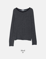 Border Rayon80 Loose Fit T-Shirt (4color)