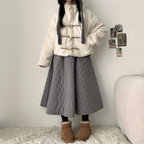 May Quilting Banding Long Skirt