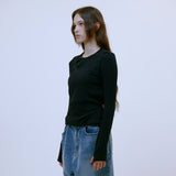 Double Layered Strap Top (BLACK)