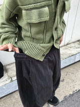 Ter Stripe Balloon Denim Pants 2C