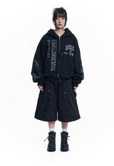 Double Knee Chino 8-Bermuda Pants - Black