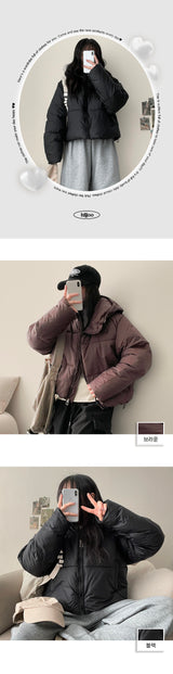 Elegant String Hooded Padded Jumper