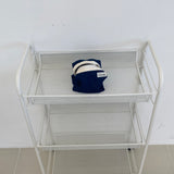Clam round pouch _ Blue denim