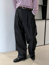 [SET UP가능] Non pade herringbone denim slacks(2color)