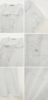 Vented Peter Pan Collar Blouse (White)