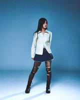 DENIM LINE ZIPPER JACKET (IVORY)