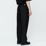 Two Pleats Wide Pants Black