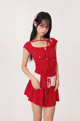 Dear Days Detachable Skorts (Red)