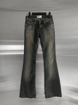Sand Tin Washed Raw Bootcut Denim