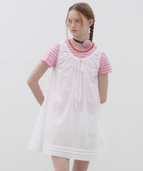 Shirring Sleeveless Dress - White