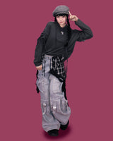 papa cargo denim pants