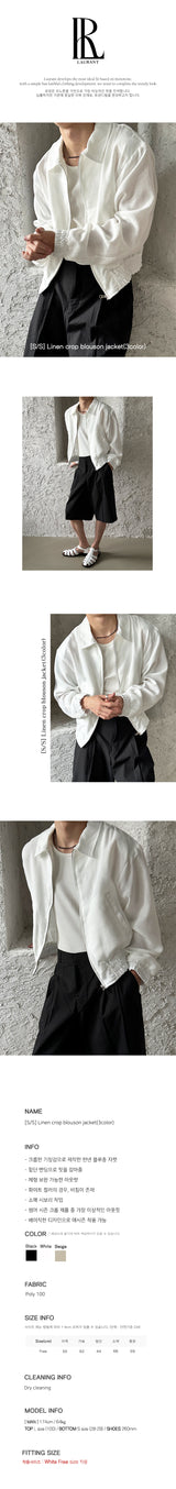 [S/S] Linen crop blouson jacket (3color)
