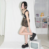Leopard Skirt with Shorts - BROWN