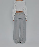 OVERLAP SCRIPT SWEATPANTS_GREY