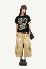 Cross-print Cargo Bermuda Pants