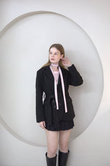 Two way Belt Jacket Black