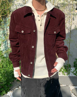 Cropped Western Corduroy Trucker Jacket