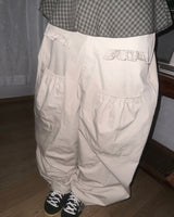 (2color) Frill Pocket Wide Cotton Buckle Pants