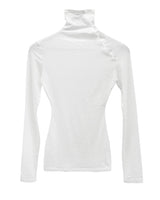 Open Button Slim Turtleneck