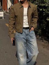 Pure straight denim pants