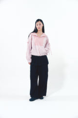 Check Ribbon Wind Breaker Pink