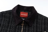BEADED PIPE EMBROIDERY CROSS JACQUARD DETROIT JACKET