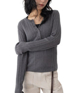 Nata Henley Neck Ribbed Knit Top