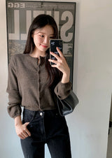 Nature Cashmere Crop Lambswool Knit Cardigan (9color)