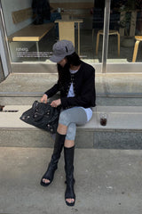 26SS★ ツイードスナップクロップドジャケット
