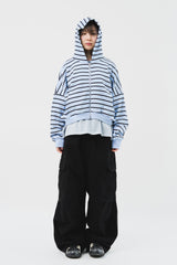 (W) Mush Striped Zip Hoodie (2color)