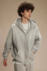 ビンテージスプレーダイドジップアップフーディー Light Gray