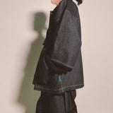 reverse Terry Pocket Denim Jacket_black