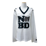 Bow Silky Overfit Leopard Patch Rugby Long Sleeve T-Shirt (2 Colors)