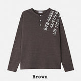 デヴェルワッフルヘンリーネックロングスリ－ブTシャツ