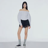 Off-the-shoulder sweatshirt