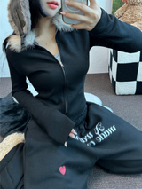 FUR PETIT SLIM HALF CROPPED ZIP-UP 🖤🩶🤍3COLOR