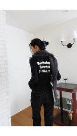 BACK typo sleeve top
