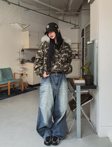 [Fur Detachable] エルモラクーンフードカモフラージュパディング