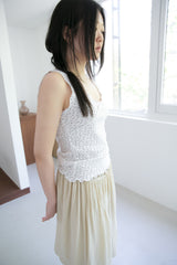 fine flower punching sleeveless top(2colors)