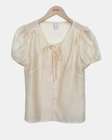 Hears Back Ribbon Puff Blouse