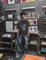 べロッドクロッププリントショートスリーブTシャツ