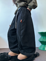 トッポッキユニークスナップバルーンコーデュロイロングパンツ 🤍🤎🧸🖤2カラー