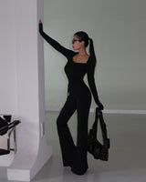 Backless body bootcut jumpsuit