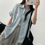 Pno ラベル半袖シャツ