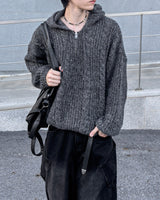 Lune Cable Half Zip-Up Hoodie Knit
