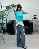 Defen Color Round Short Sleeve Tee