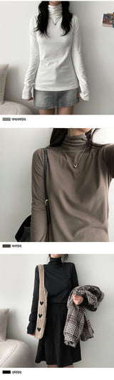 タートルネックフリースTシャツ